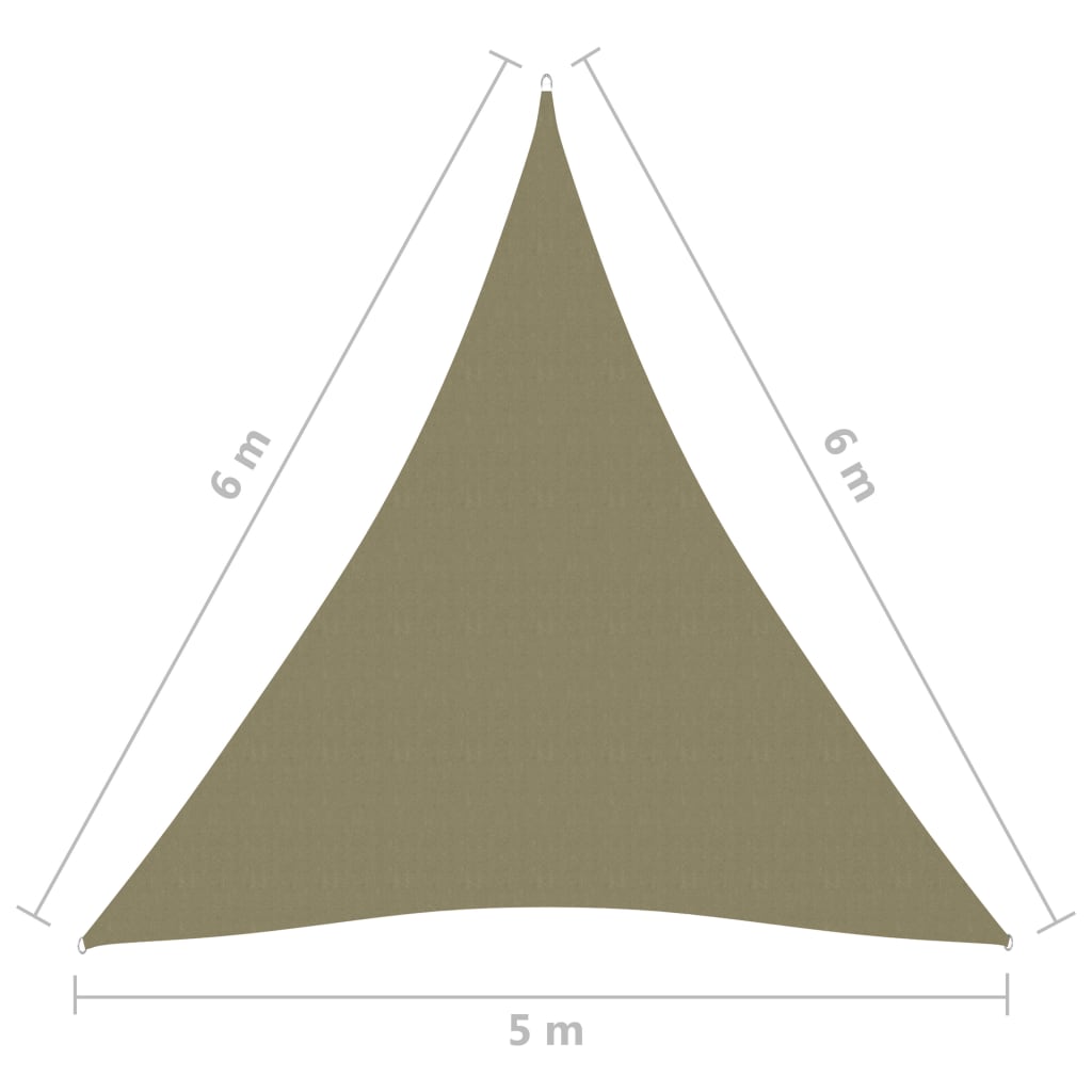 vidaXL Zonnescherm driehoekig 5x6x6 m oxford stof beige