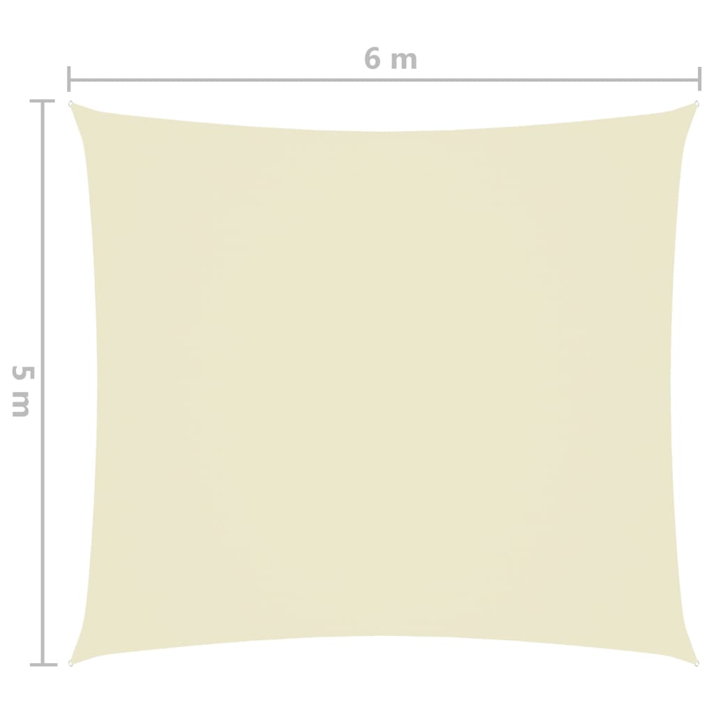 vidaXL Zonnescherm rechthoekig 5x6 m oxford stof crèmekleurig