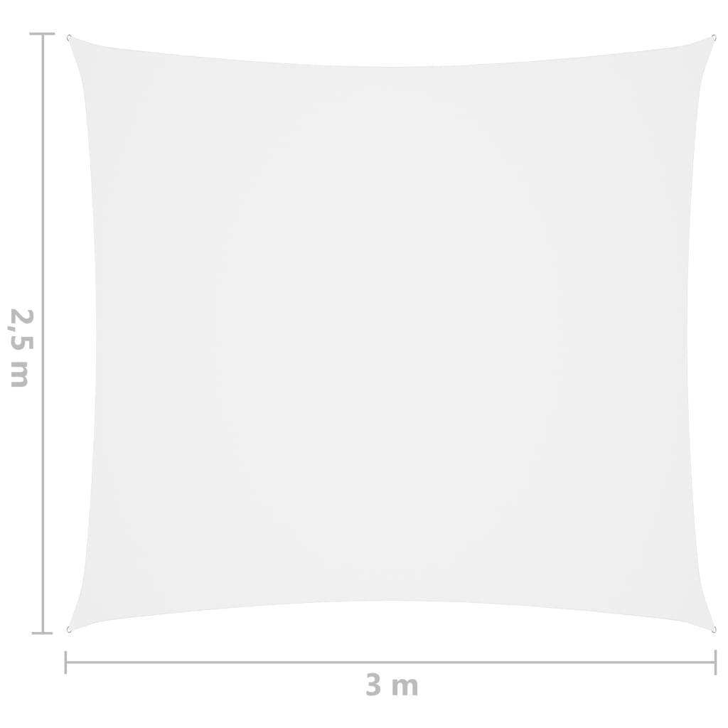 vidaXL Zonnescherm rechthoekig 2,5x3 m oxford stof wit
