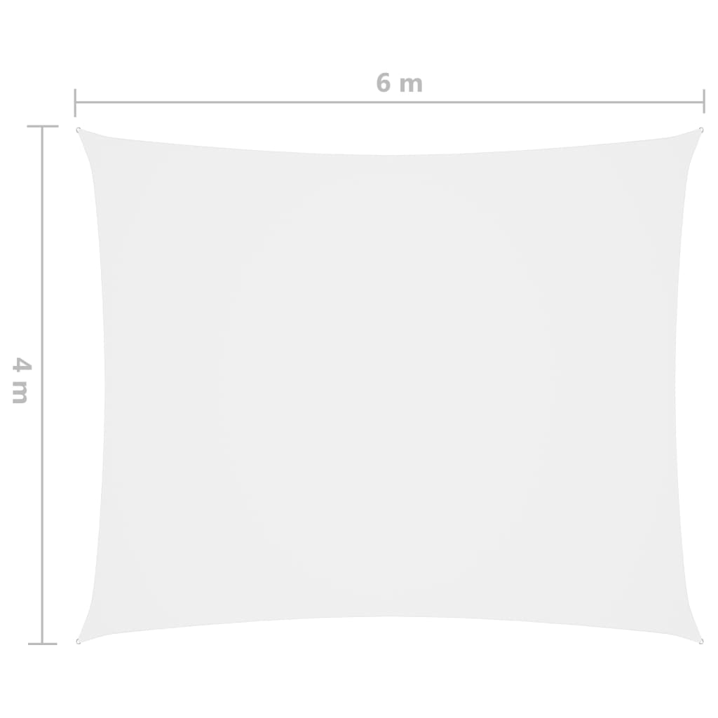 vidaXL Zonnescherm rechthoekig 4x6 m oxford stof wit