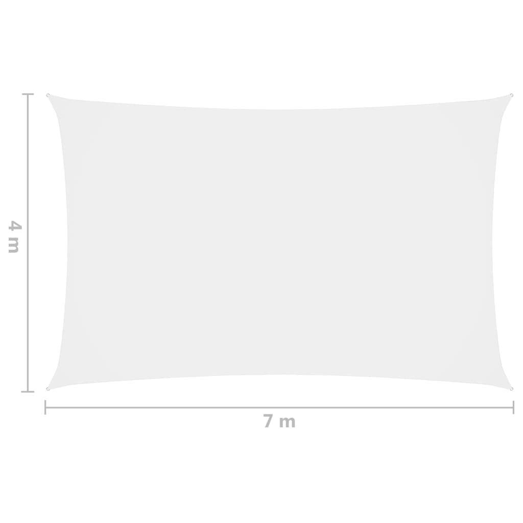 vidaXL Zonnescherm rechthoekig 4x7 m oxford stof wit