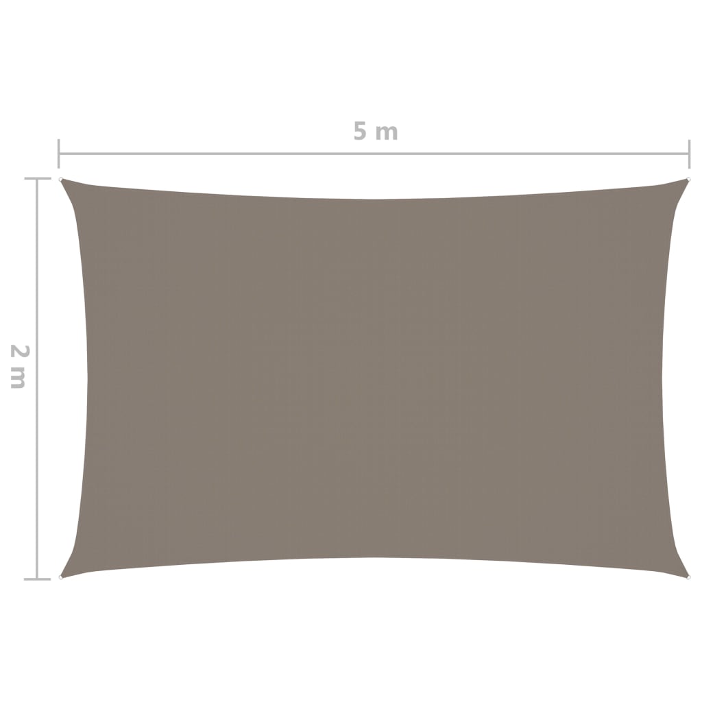 vidaXL Zonnescherm rechthoekig 2x5 m oxford stof taupe