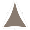 vidaXL Zonnescherm driehoekig 5x7x7 m oxford stof taupe