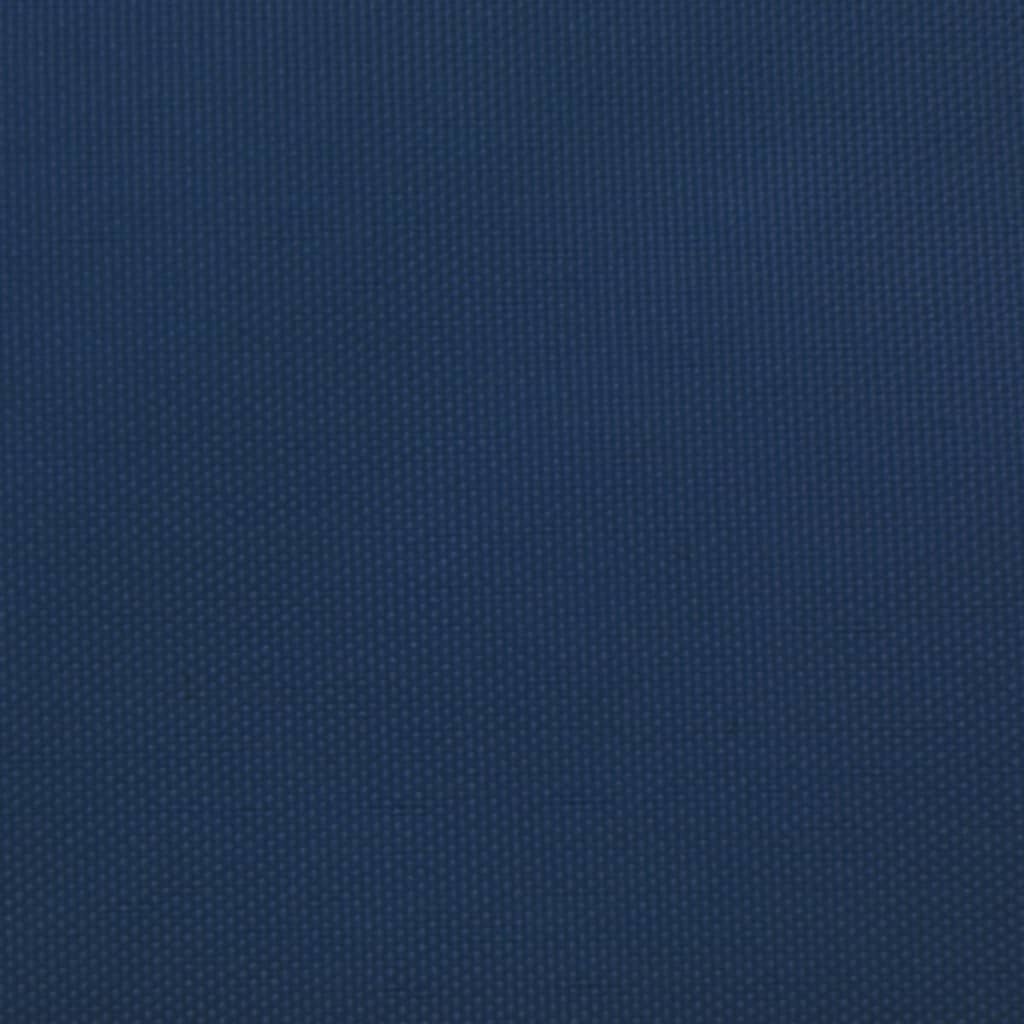Kleur: blauw Materiaal: PU-gecoat oxford stof Afmetingen: 2,5 x 2,5 x 3,5 m Vorm: driehoekig Waterbestendig Uv-beschermend Roestvrijstalen bevestigingsmiddelen op elke hoek Inclusief 3 x 1,5 m PE touw
