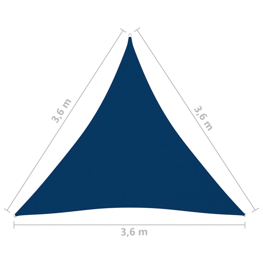 vidaXL Zonnescherm driehoekig 3,6x3,6x3,6 m oxford stof blauw