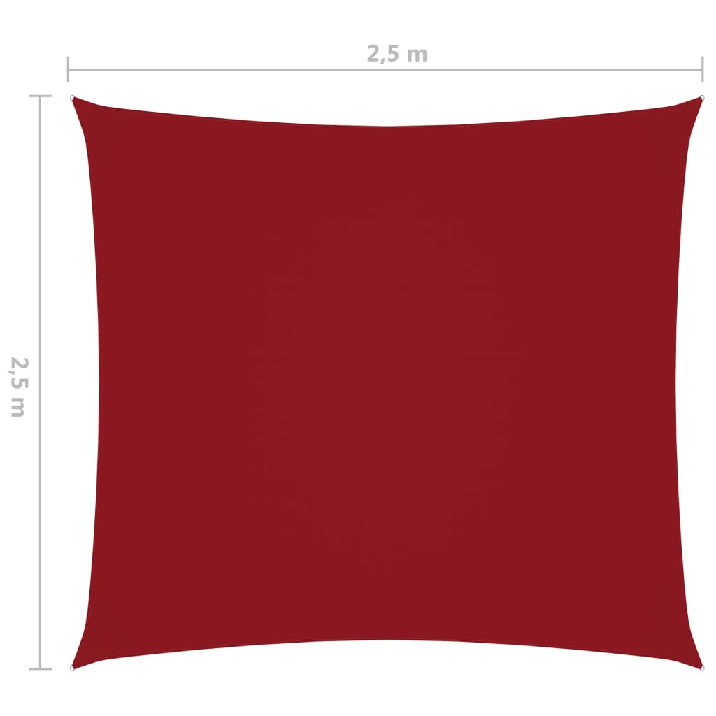 vidaXL Zonnescherm vierkant 2,5x2,5 m oxford stof rood