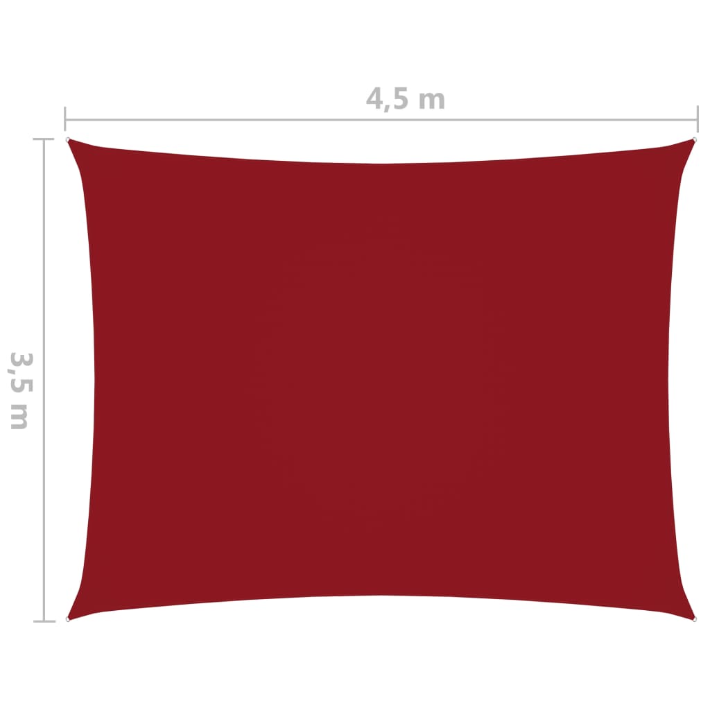 vidaXL Zonnescherm rechthoekig 3,5x4,5 m oxford stof rood