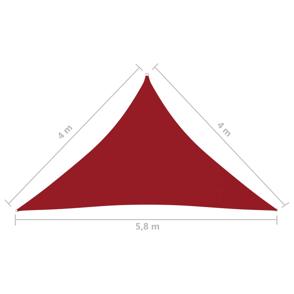 vidaXL Zonnescherm driehoekig 4x4x5,8 m oxford stof rood