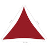 vidaXL Zonnescherm driehoekig 4,5x4,5x4,5 m oxford stof rood