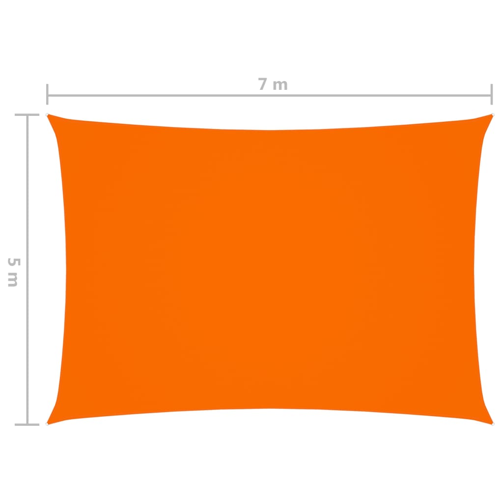 vidaXL Zonnescherm rechthoekig 5x7 m oxford stof oranje