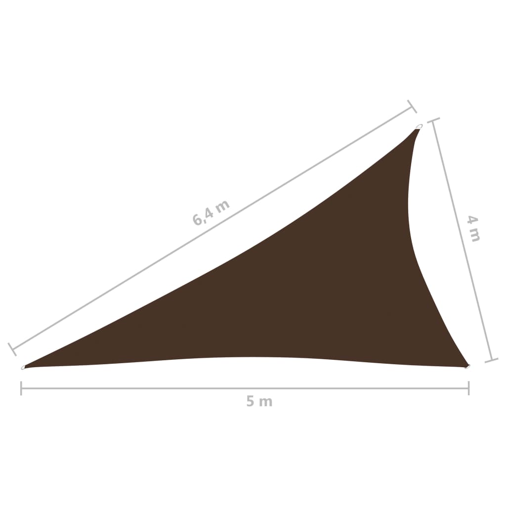 vidaXL Zonnescherm driehoekig 4x5x6,4 m oxford stof bruin