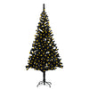 vidaXL Kunstkerstboom met LED's en standaard 210 cm PVC zwart