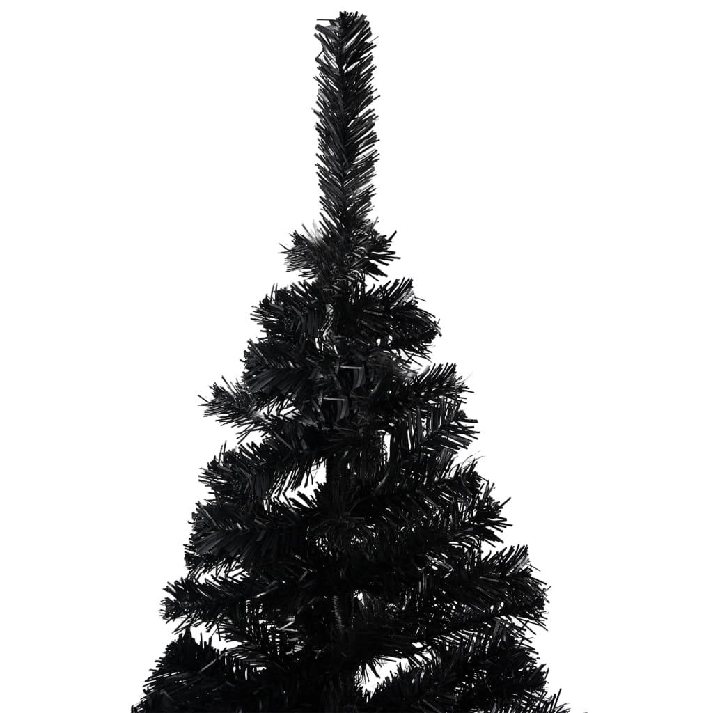 vidaXL Kunstkerstboom met LED's en standaard 240 cm PVC zwart