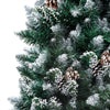 Kunstkerstboom Met Led's En Dennenappels te Sneeuw 210 Cm