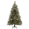 vidaXL Kunstkerstboom met LED's en sneeuw 210 cm PVC en PE