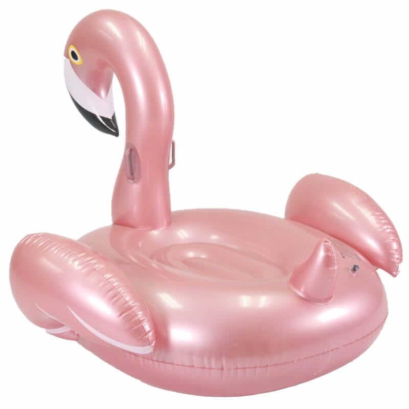 Comfortpool Mega opblaasbare Flamingo,Rosé gouden afwerking,Met twee stevige handvaten